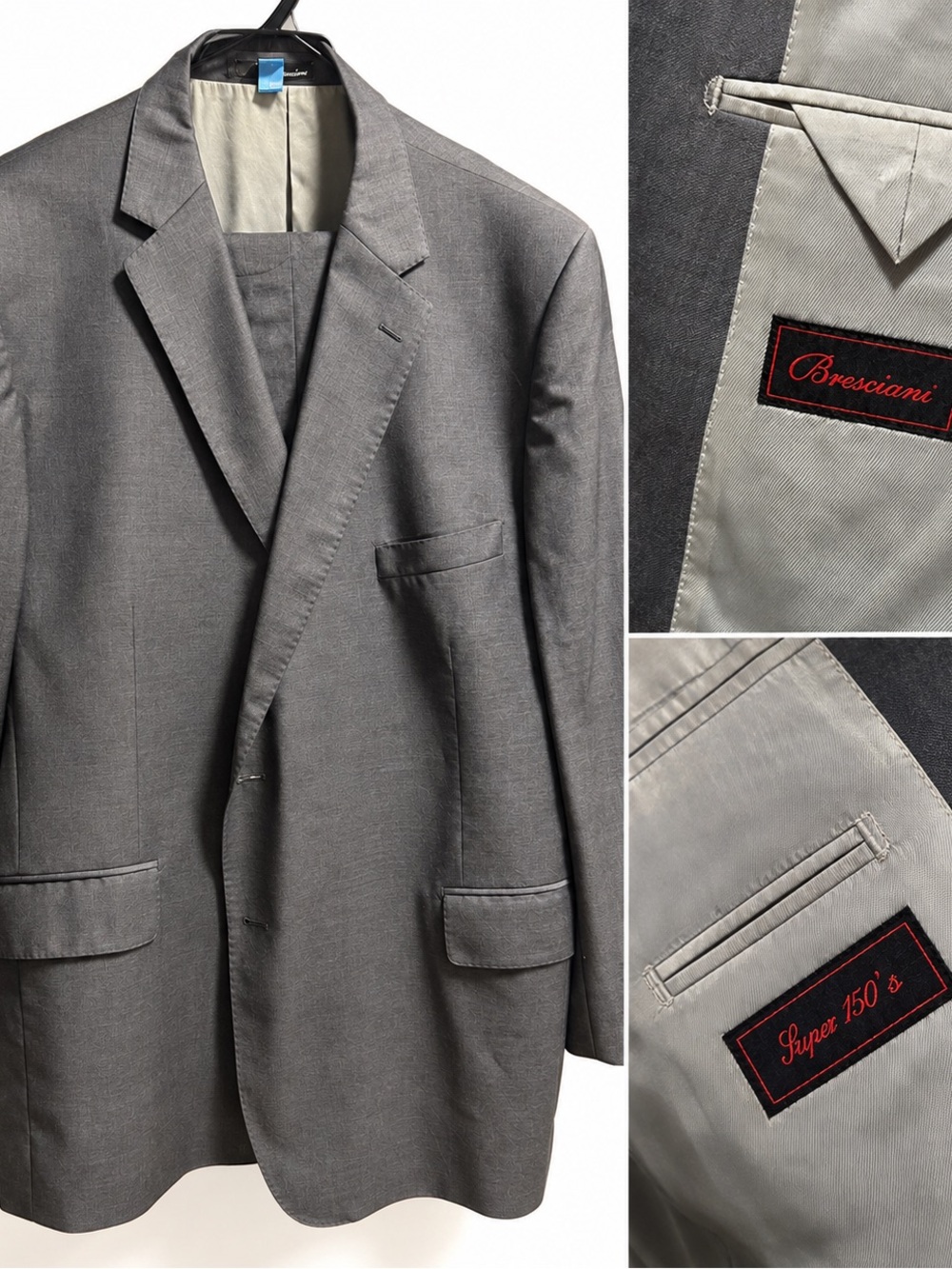 Men's Gray Two-Button Suit Jacket
